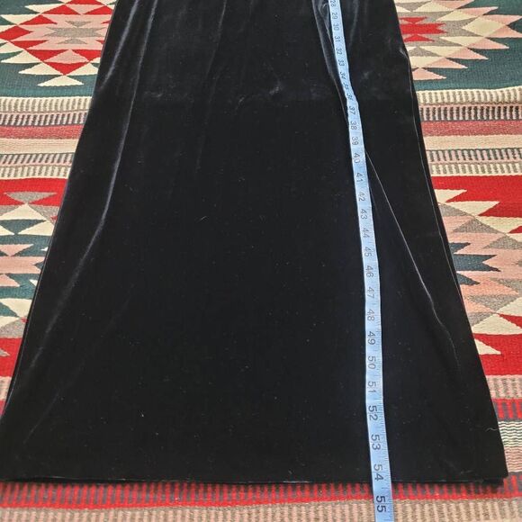 Vtg 90s Zum Zum Niki Livas Black Velvet Maxi Dress‎ Sz S Beaded Halter Open Back - Picture 11 of 11